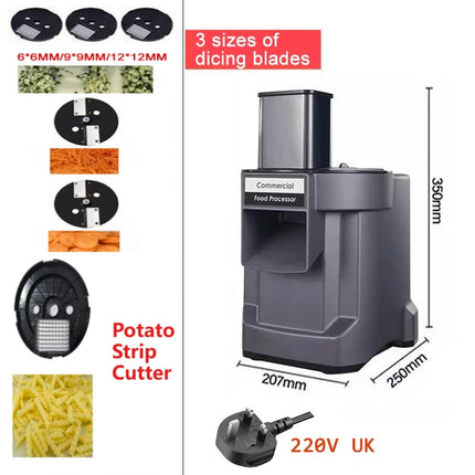 110V/220V Commercial Vegetable Chopper 3 in1 Multifunctional Electric Cutting Machine Carrot Potato Slice Shred Diced Processor