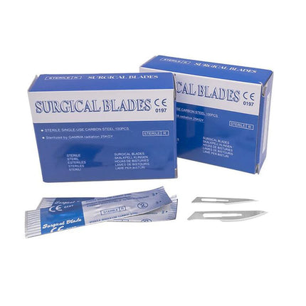 100pcs Sterile Medical Surgical Blades #10/11/21 for Eyebrow,Dental,Dissection,LAB, Animal Grooming,PCB Repair