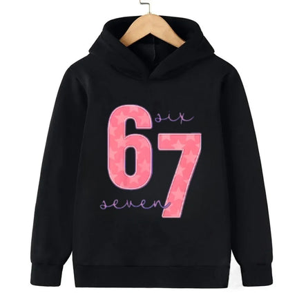 Autumn 67 Locked in Warm Children's Hoodie Viral Slang Kids Casual Boy Girl Pullover Fashion Funny Comfortable Fleece Sweatshirt