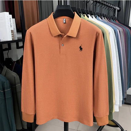 100% cotton fashionable spring autumn new Paul brand embroidered T-shirt men's comfortable skin-friendly long-sleeved polo shirt