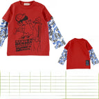 110 cm / Long t cartoon inkjet style red