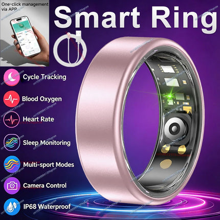 R10 Smart Ring with Charging Case for Men Women, Health and Sleep Monitor, 5ATM Waterproof, Multi-sport Mode,Camera Control Ring