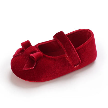 Fashionable Red Baby Shoes for Newborn Girls Cloth Bottom Elegant Noble Casual First Walking Shoes