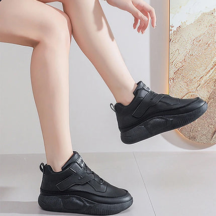 Women's High Top Shoes Spring Soft Leather ComfortableTravel Sneakers Casual Antislip Shoes