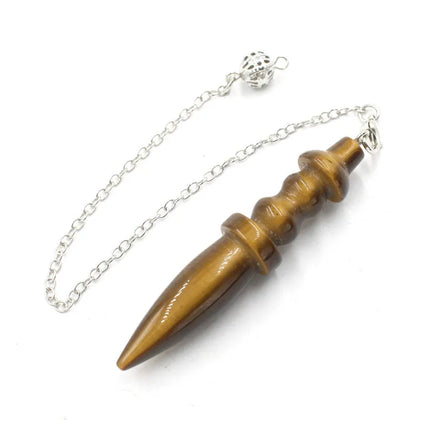 Natural Stone Pendant Egyptian Crystal Pendulum for Divination Dowsing Reiki Pink Clear Quartz Amethysts Black Onyx Pendulo X130