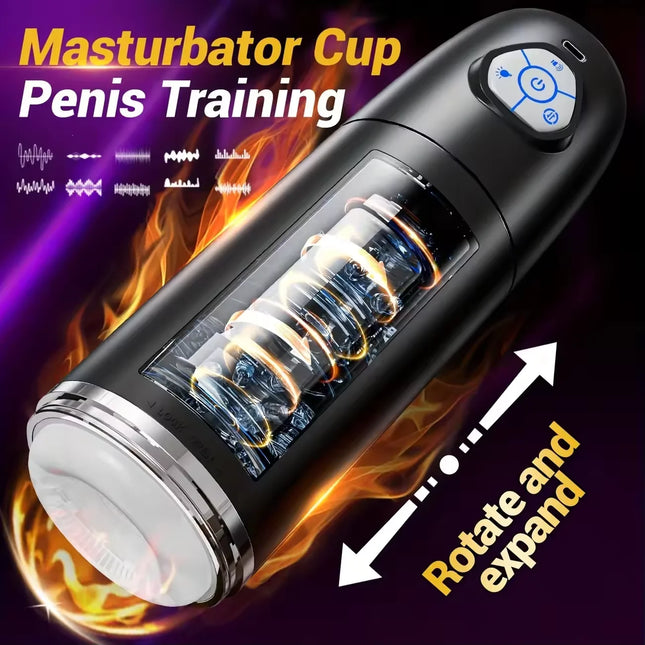 Automatic Male Masturbator With 10 Rotating Thrusting Mode Pronunciation Blowjob Pocket Pussy Sex Machine Adult Sex Toys for Men