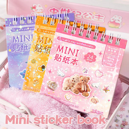 Cartoon Mini Sticker Book Tiny Pet Food Stickers Book Children Girls Nail Sticker Decor DIY Notebook Scrapbook Planner Decals