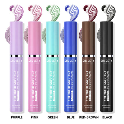 Wine Red Color Mascara Curl Thick Fiber Eyelash Extension Waterproof Non-smudding Blue Green Pink Black Eyes Lengthening Makeup