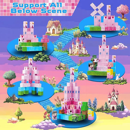 Magnetic Building Blocks Mine World Magnet Cube Set STEM Montessori Sensory Toy for Kids Boys Girls Ages 3+ DIY Model Children