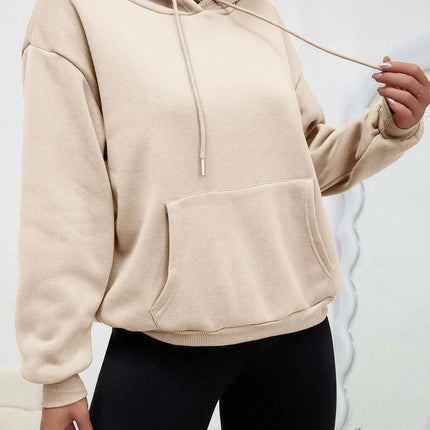 Solid Color Hoody For Female Autumn Fashionable Clothing Casual Fleece Pocket Hoodies Multicolor Unisex Women Streetwear