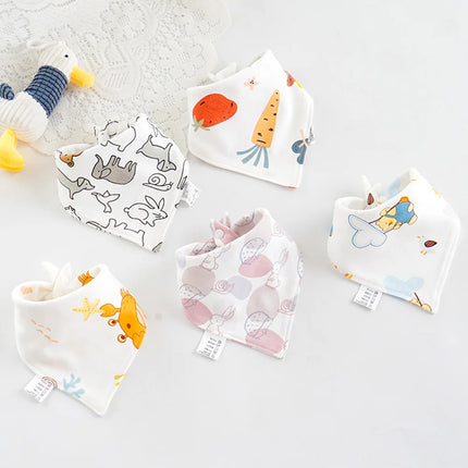 New 5 Pieces/Lot Baby Bib Newborn Feeding Burp Cloth Cotton Kids Triangle Scarf Teething Saliva Towel Soft Bandana Bibs