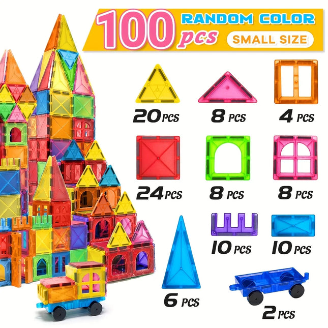 Magnetic Building Block Toys, Magnetic Blocks, Medium-Sized Stacked Building and Puzzle Toys, Creative and Lively Magnetic Toys