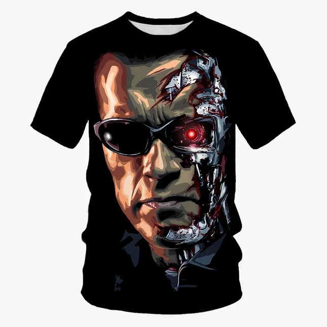 Classic Movie Terminator 3D Print Sports Quick-dry Breathable Men T-shirt Outdoor Street Harajuku Y2k Casual Short-sleeve Summer