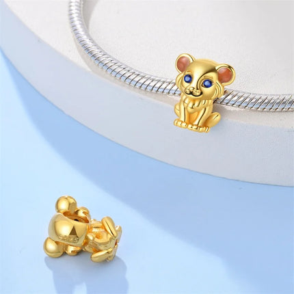 Original Charms Beads 925 Sterling Silver Golden Leopard Firefly Butterfly Hot Air Balloon Beads Fit DIY Bracelet Fine Jewelry