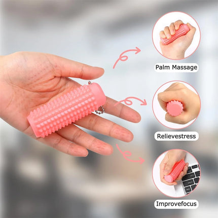 Pain Stim Fidget Toys Reduce Stress Roller for Adults Spiky Fidget Keychain for Anxiety Sensory Toys Novelty Gifts for Friends