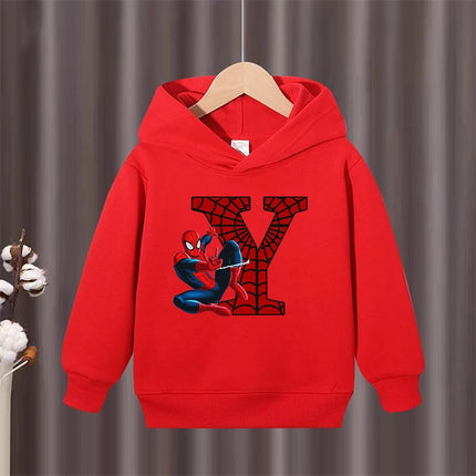 Children's Winter Autumn Hooded Pullover Sweater Spider Man Pattern Comfortable  Warm Fabric Suitable Outdoor Activities