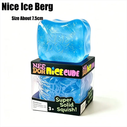 Needoh Nice Berg Giant Sensory Cube Maltose Toy 4 Pack Mini Baby Teenie Cube Squeeze Slow Rebound Stress Reliever Sensory Play