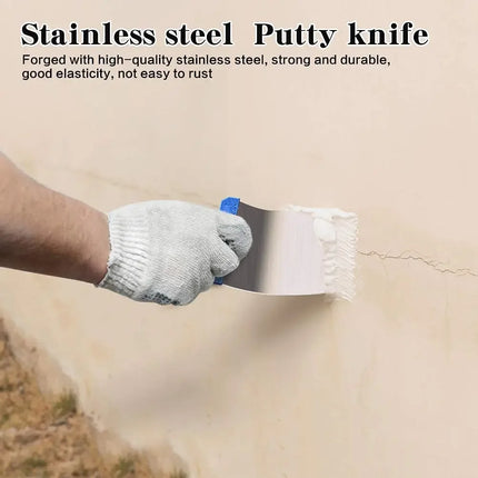 4 Pcs Shankless Blade Painting Tools Putty Knife Wall Plastering Cleaning Blade Shovel Hand Construction Tools for Mixing Putty