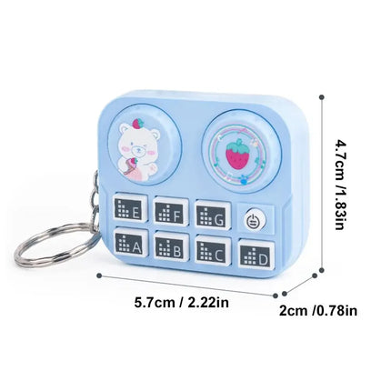 Mini Keychain with DJ Disc Player for Kids, Musical Instrument Sound Button, Toy Games, Educational Toy Bag, Pendant Keychain, 1