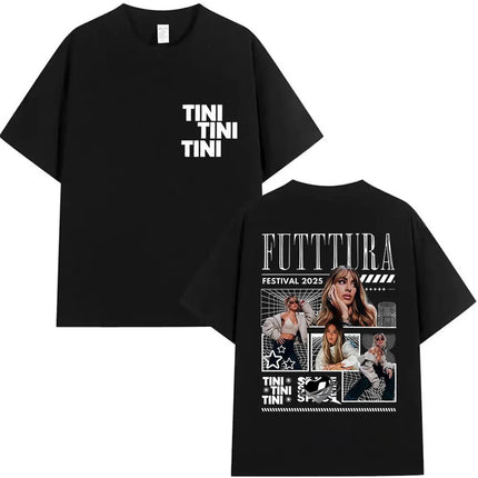 Singer TINI STOESSEL Futtura Tour New Album 2025 Graphic T-shirts Men Women Fashion Harajuku Short Sleeve Cotton Tees streetwear