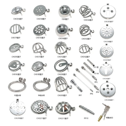 Cock Cage Lockable Chastity Belt Penis Ring Metal Cock Cage Chastity Device Erotic Sex Toys For Men Ball Scrotum Stretcher