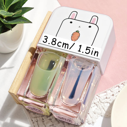 D01 water-based armor oil 2-Bottle Set No-Bake Nail Polish Quick-Dry Long-Lasting Peelable Water-Based Nail Polish Kit