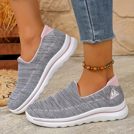 Breathable Women's Slip-On Sneakers Soft Sole Comfortable Lightweight Casual Shoes for Everyday Walking Low Top