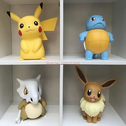 Pokemon Large Figure Squirtle Pikachu Charmander Eevee Collectible Figurine Ornament Youth Toy Birthday Gift For Fans Collectors