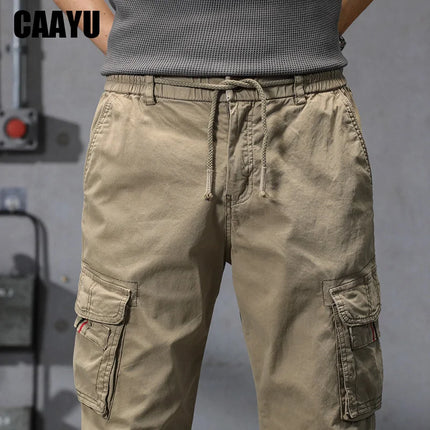 CAAYU Joggers Cargo Pants Mens Casual Hip Hop Y2k Multi-Pocket Male Trousers Sweatpants Streetwear Techwear Tactical Khaki Pants