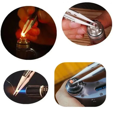 1-3pcs Ceramic Tip Labor-saving Electronic Soldering Tweezers, Anti-Static Reverse Acid Resistant Precision Chuck Tweezers 2025