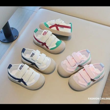 Spring and Autumn 2024 New Korean version of indoor girls canvas shoes soft-soled children's baby toddler shoes children's shoes