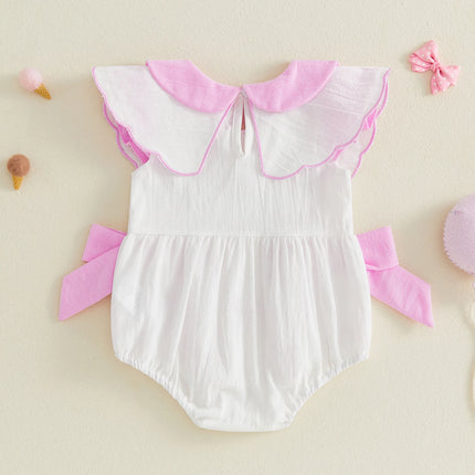 Baby Toddler Girl Bowknot Romper Doll Collar Sleeveless Bodysuit Cute Summer Infant Clothes 2026 New