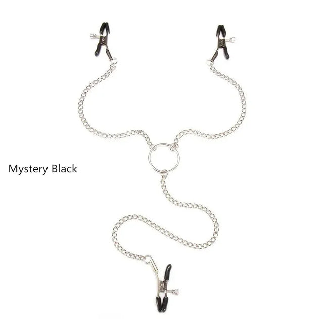 Adjustable Y-Shaped Nipple Clitoris Nipple Clamp with Stainless Steel Metal Chain BDSM Flirting Breastfeeding Sex Toy Stainless