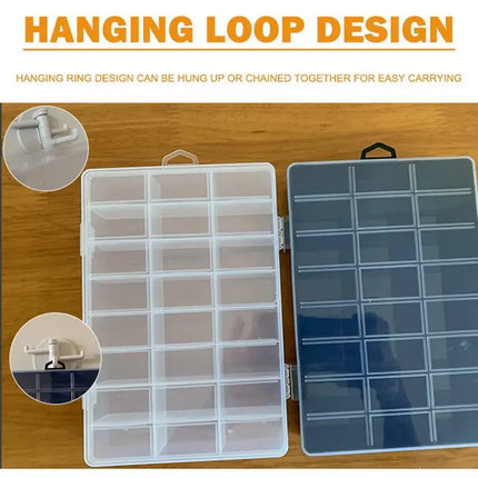 24-Grid Plastic Storage Box / Boîte Rangement 24 Cases