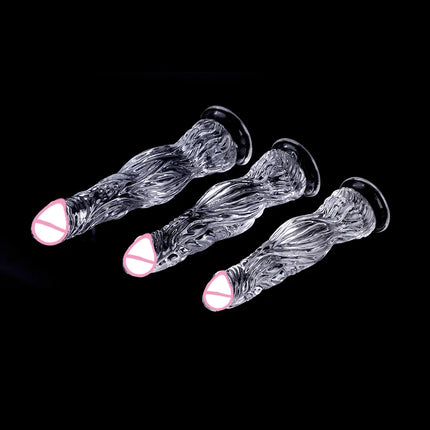 24-30CM Crystal Dildo Butt Plug Soft Suction Cup Simulation Dildos Pagoda Huge Animal Ass Massager Plug Dilator Women Sex Toys