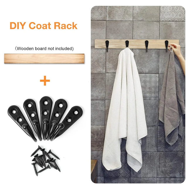 1-50 Set Alloy Hooks with Screws Wall Mounted Hanging Hangers for Hanging Coats Scarves Bags Towels Keys Caps Cups Hats and More