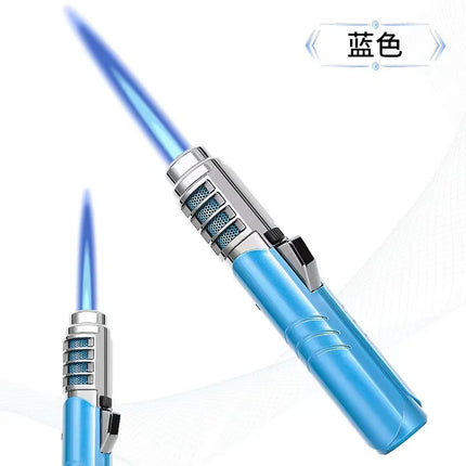 1800°High Temperature Spray Gun Butane Gas Lighter Metal Outdoor Windproof Blue Powerful Flame Torch Jet Lighter Welding Tool