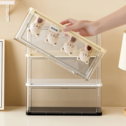 Stackable Storage Box Figurine Dustproof PET Plastic Display Rack Doll And Plush Toy Display Box
