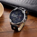 Blue Black Leather