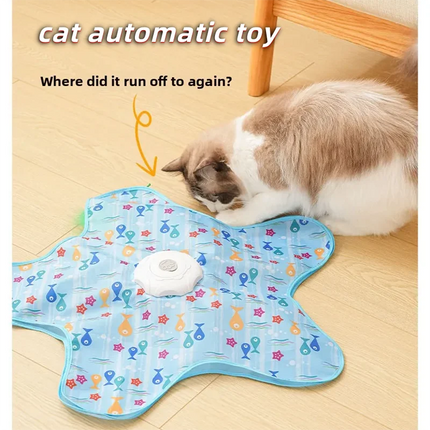 Automatic Cat Hunting Cover Toy Interactive Turntable Teaser Stick Pet Game Hiding Toy Fun Exercise for Indoor Cats Kittens