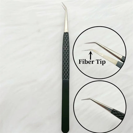 Fiber Tip False Lash Tweezers For Eyelash Extensions Clip Boot Volume Isolation Precise Nano Eyebrow Nail Art Tongs Makeup Tools