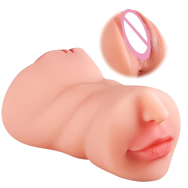 3-in-1 pocket penis masturbator, adult sex toy, male penis stimulator, male masturbation toy with 3D realistic texture