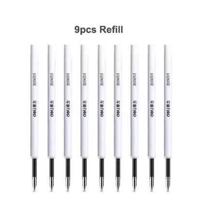 Deli Metal Gel Pens 0.5mm black ink Refill Sign Pen Stationery Smooth Writing Business Pen School Office Supplies for Kid Gift
