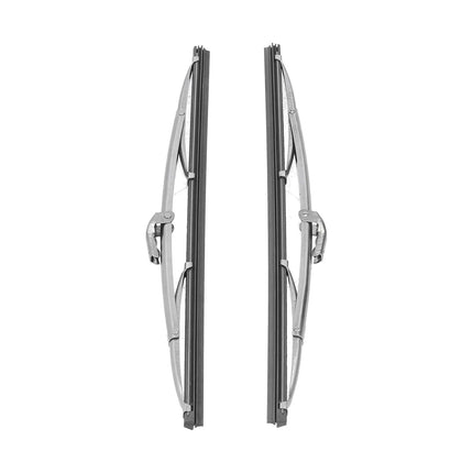 Front Wiper Blades 12in/30.48cm Front Windshield Wiper Blades Stainless Steel Polished Silver Universal for Car Wiper Blade Set