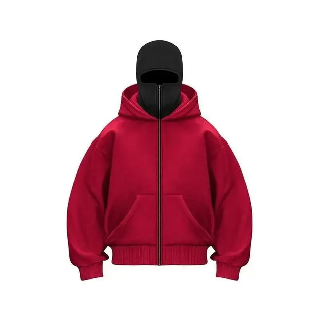 Men and Women Balaclava Y2K Gothic Harajuku Winter New Item Double Hooded Sweatshirt Men's Hooded Mask Zipper Sportswear