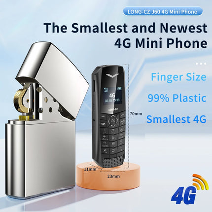 Super Mini Phone J60 4G Network Mobile Phone Wireless Bluetooth Keyboard Pocket Cellphone Alarm Clock SOS MP3 Player Recorder