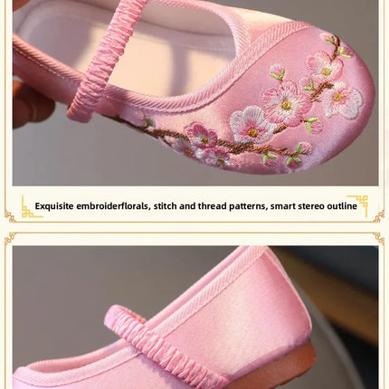 Princess Performance Traditional Chinese Hanfu Shoes Embroidered Children's Footwear Ancient Style Girls' Footwear Handmade