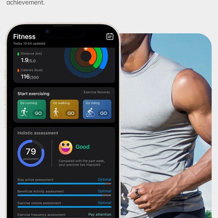 Qino K21 Smart Ring Health Monitor with Smart Touch Information vibration alert 5ATM Waterproof Skin Temperature Measurement