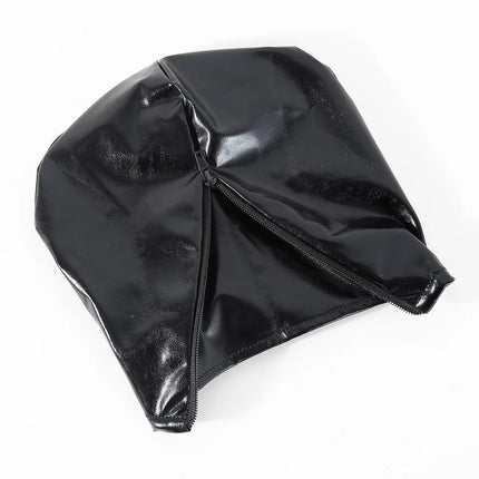 Sex Headgear Hood Fetish Mask Open Mouth With Eyes Halloween Cosplay Costumes For Men Women Faux Leather Exotic Accessaries ﻿
