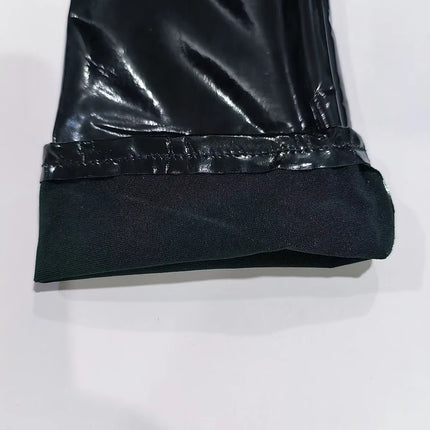 Women Long Patent Leather Coated Pole Dance Performance Gloves Halloween Cosplay  Costume Accessories Nightclub Sexy Tight Glove